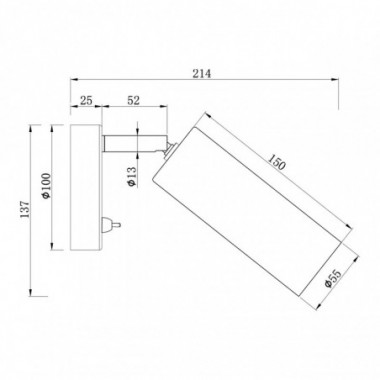 APLIQUE ANTIA METAL LATON 1 X 50W GU10