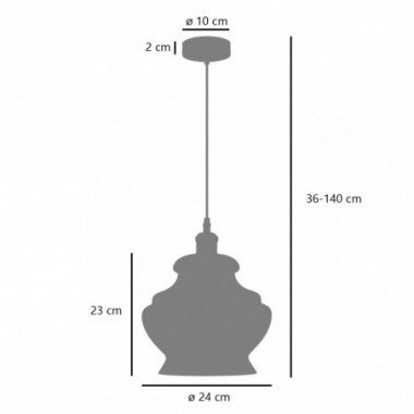 COLGANTE POMBAL FUM? 1 X 60W E-27