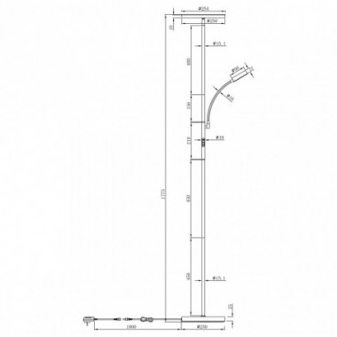 PIE SALON ELTON NEGRO LED 25W+5W 2000LM 4000/3000K