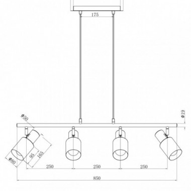 LAMPARA 4L MAENA NEGRO-LAT?N 4 X 60W E-27