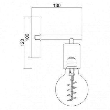 APLIQUE RUSTON NEGRO 1 X 60W E-27