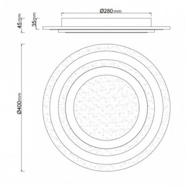 PLAFON LED GALET BLANCO  LED 38W 2590LM 4000K