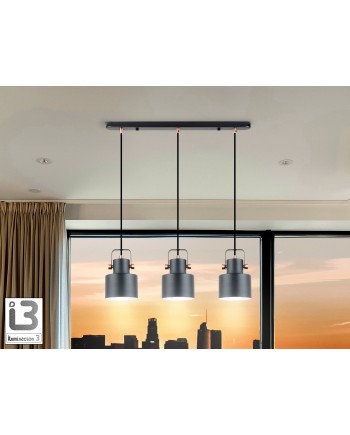 I3-ERIKA- LAMPARA 3L NEGRO-COBRE