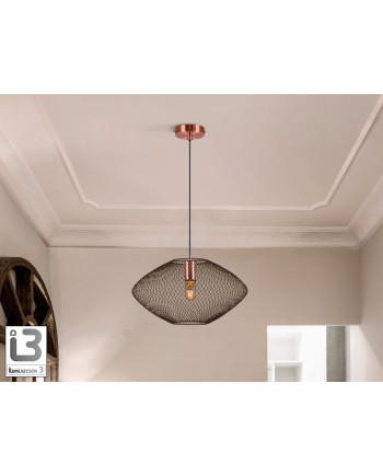 I3-MELANY- LAMPARA 1L NEGRO-COBRE