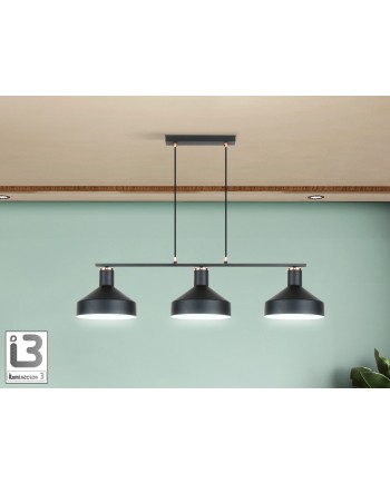 I3-IRIAS- LAMPARA 3L NEGRO-COBRE