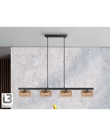 I3-OLAIA- LAMPARA 4L NEGRO-AMBAR