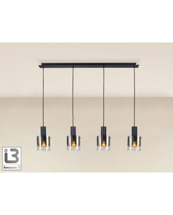 I3-VENIZE- LAMPARA 4L NEGRO-SMOKE