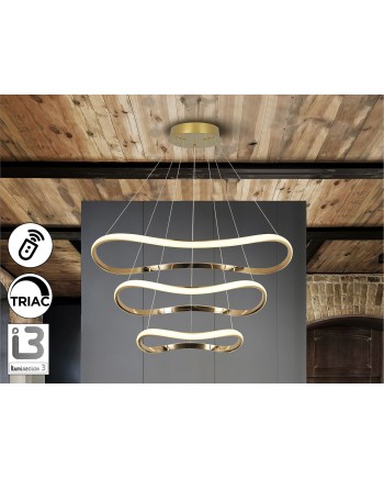 I3-NAOS-LAMPARA ORO ROSA 3 AROS D80