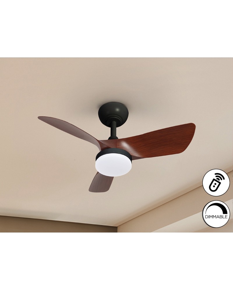 TROPIC- VENTILADOR NEGRO/NOGAL
