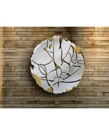 FIORELLA- ESCULTURA PARED-ORO/CROMO