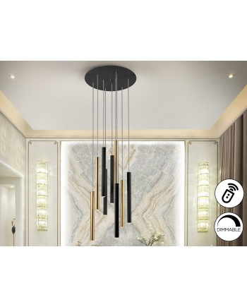 LAMPARA·VARAS·ORO/NEGRO 9L DIMABLE