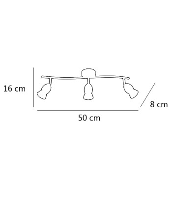 REGLETA 3L BALA NIQUEL SATINAD 3 X 40W GU-10