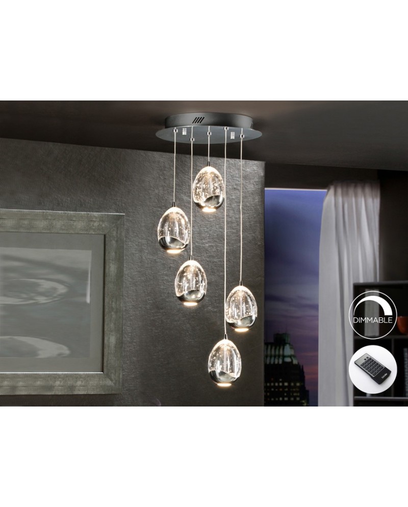 ROCIO- LAMPARA 5L CROMO 30D DIMABLE