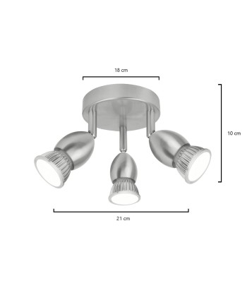 PLAFON 3L BALA NIQUEL  SATINAD 3 X 40W GU-10