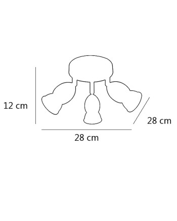 PLAFON 3L BALA BLANCO 3 X 40W GU-10