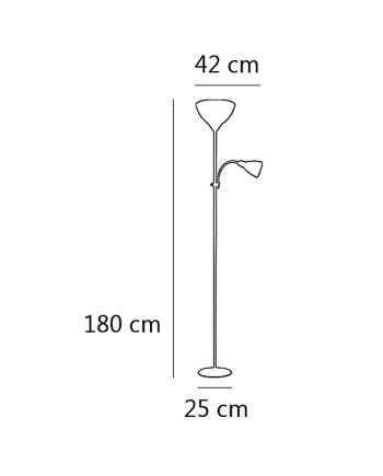 PIE DE SALON KOPEN BLANCO C/L 1 X 60W E-27 + 1 X 40W E14