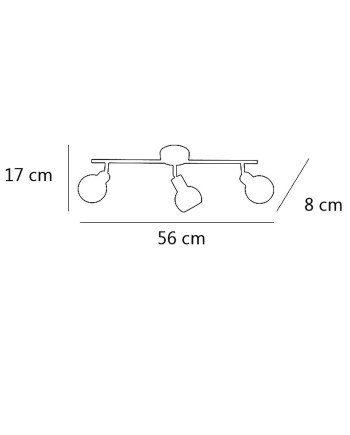 REGLETA 3L OPAL CUERO 3 X 40W E-14