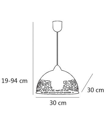COLGANTE PANG BLANCO 1 X 60W E-27