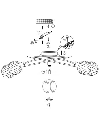 PLAFON 5L ROLO CROMO 5 X 40W G-9