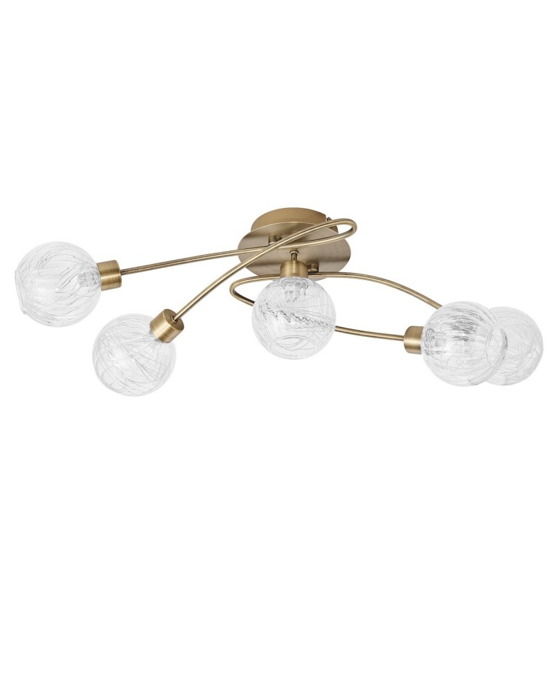 PLAFON 5L ROLO CUERO 5 X 40W G-9