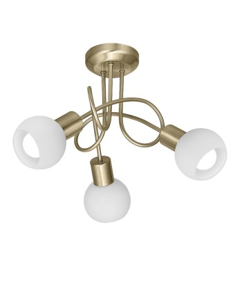 PLAFON 3L OPAL CUERO 3 X 40W E-14