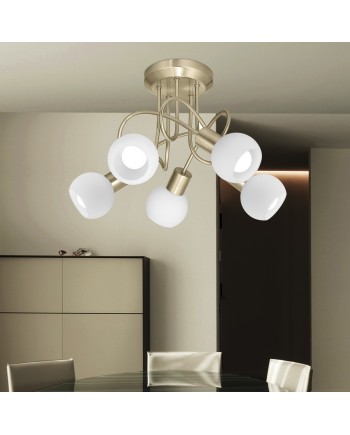 PLAFON 5L OPAL CUERO 5 X 40W E-14