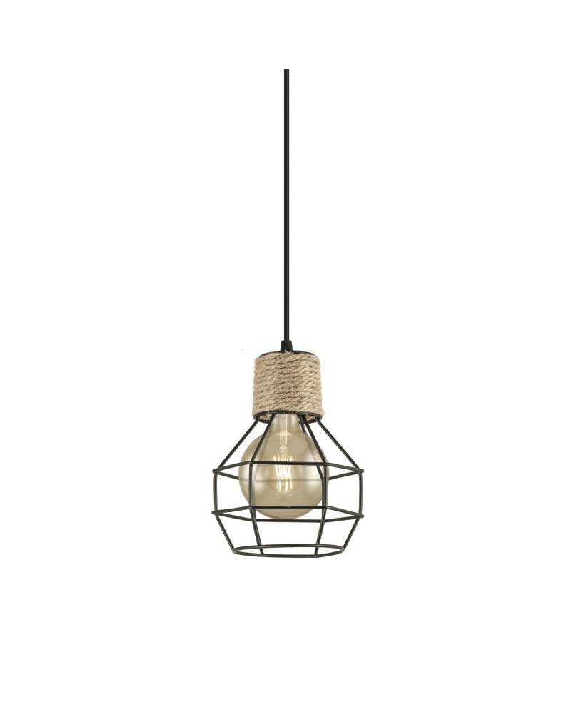 COLGANTE TRENA NEGRO 1 X 60W E-27