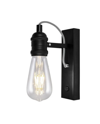 APLIQUE LUGANO NEGRO 1 X 60W E-27