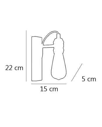 APLIQUE LUGANO NEGRO 1 X 60W E-27