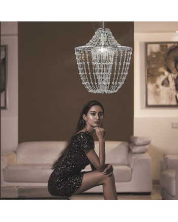 COLGANTE TEBAS CROMO 1 X 60W E-27