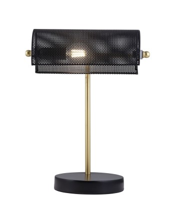 SOBREMESA BUFETE NEGRO Y DORADO 1 X 40W E-14