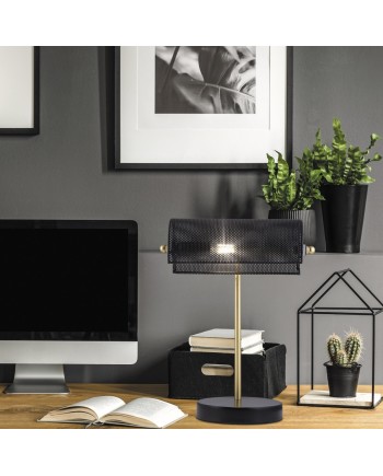 SOBREMESA BUFETE NEGRO Y DORADO 1 X 40W E-14