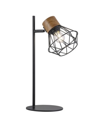 SOBREMESA ANTIBES NEGRO-MADERA 1 X 60W E-27