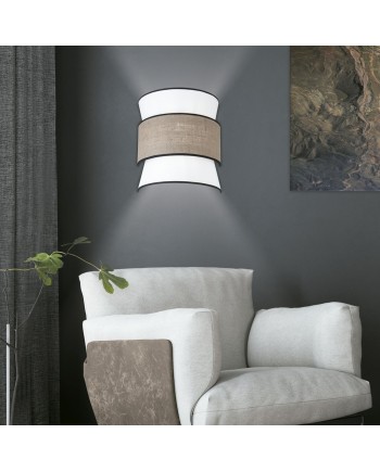 APLIQUE SABINA BLANCO-TOSTADO 2 X 60W E-27