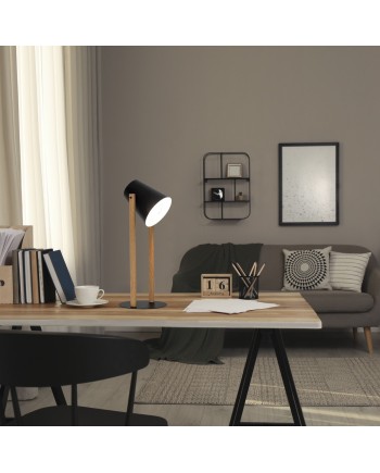 FLEXO CHESTER NEGRO/MADERA 1 X 60W E-27