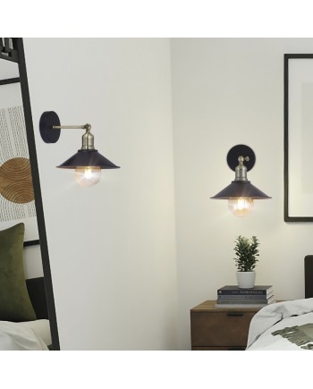 APLIQUE GARY NEGRO-CUERO 1 X 60W E-27