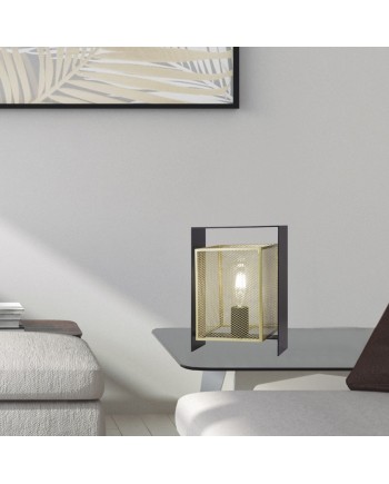 SOBREMESA NIMES NEGRO-ORO 1 X 60W E-27