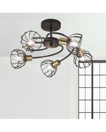 LAMPARA 5L BERMEO NEGRO MATE 5 X 40W E-14