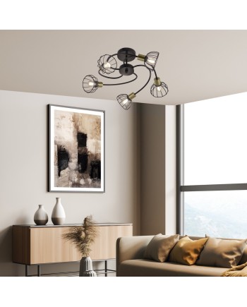 LAMPARA 5L BERMEO NEGRO MATE 5 X 40W E-14