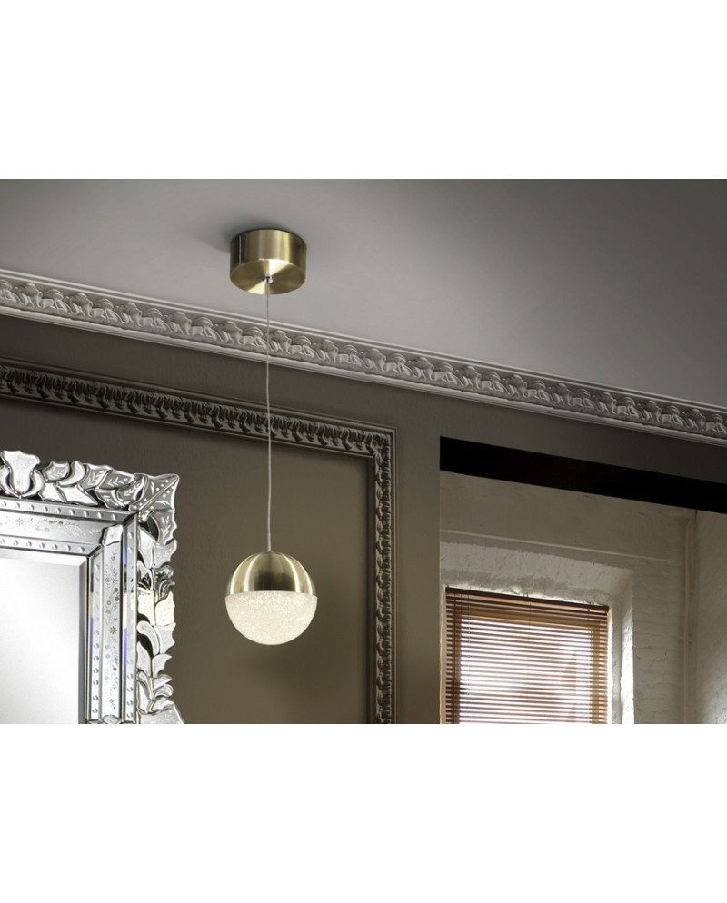 LAMPARA 1L LED ·SPHERE· Ø12 LATON