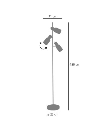 PIE SALON 3L.MAENA NEGRO-LATON 3 X 40W E-14