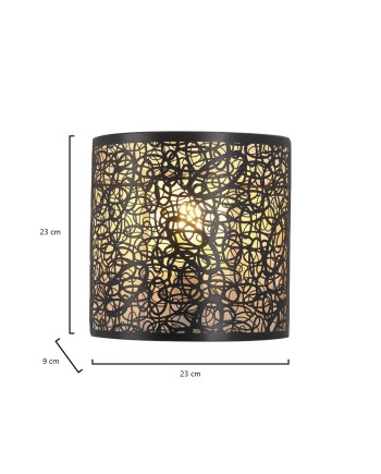 APLIQUE GRASSE NEGRO-ORO 1 X 60W E-27