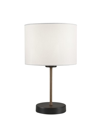 SOBREMESA BERTA NEGRO/MADERA 1 X 60W E-27