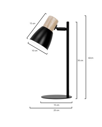 FLEXO CABIN NEGRO-MADERA 1 X 60W E-27