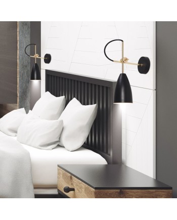 APLIQUE MANUS NEGRO-BRASS 1 X 60W E-27