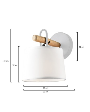 APLIQUE AROLAS BLANCO-MADERA 1 X 60W E-27