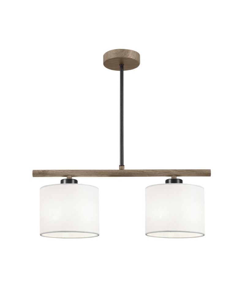 BARRA 2L. BERTA NEGRO/MADERA 1 X 60W E-27