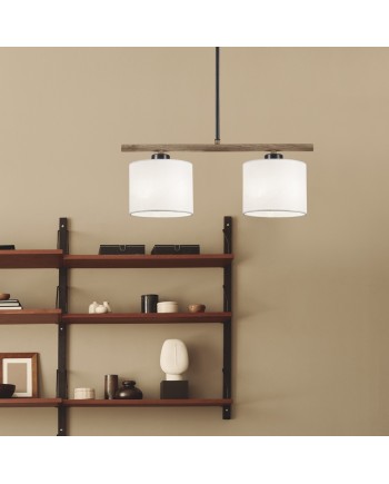 BARRA 2L. BERTA NEGRO/MADERA 1 X 60W E-27