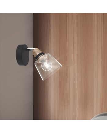 FOCO 1L INDIGO NEGRO-MADERA 1 X 40W E-14