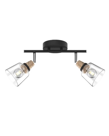 REGLETA 2L INDIGO NEGRO-MADERA 2 X 40W E-14